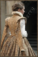 Polish 
        noble lady dress with bodice "ksztat" ("shape").<br>
        After portrait of Krystyna Lubomirska