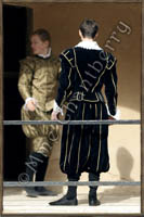 English costume - Wams and trousers with haberdashery trimmings. <br>
        Collar and cuffs with lace